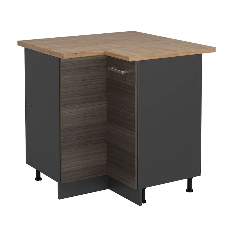 Ofertă specială Dulap de bază de colț R-Line Gri nobil 75.6 cm , AP Stejar Vicco