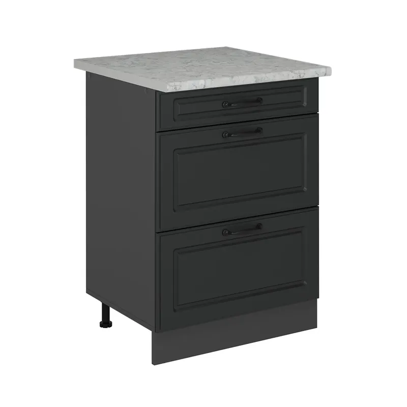 Preț promoțional Dulap de bază de bucătărie R-Line Casă de țară antracit 60 cm marmură AP Vicco