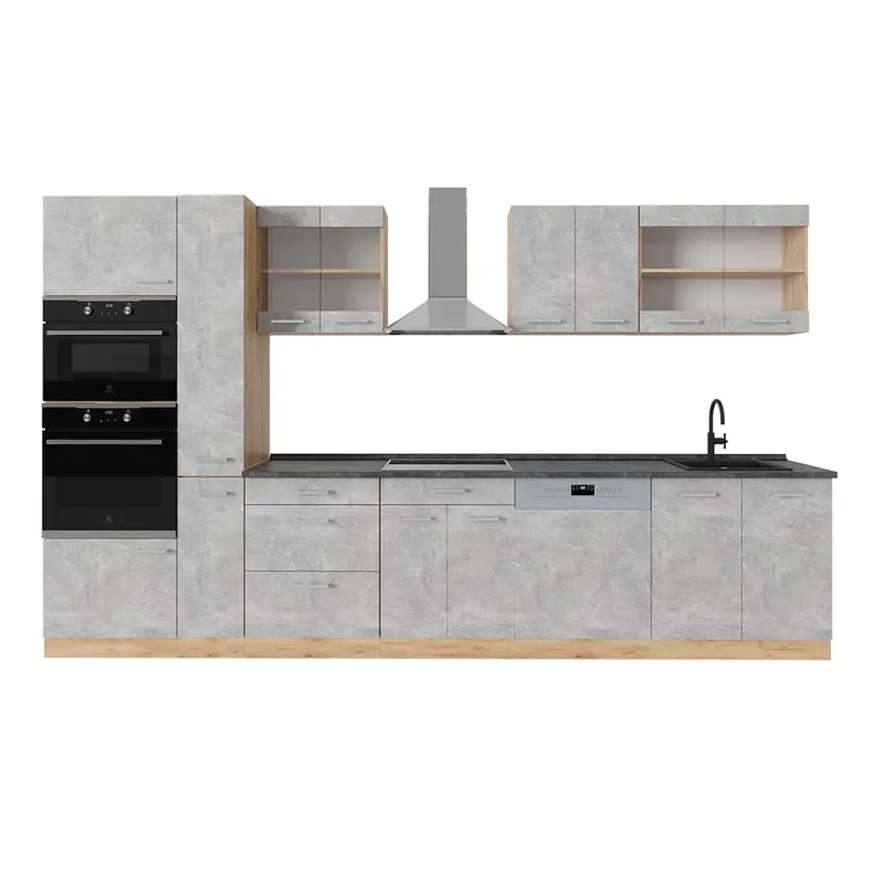 Ofertă Kitchenette R-Line Beton / stejar auriu 350 cm , AP Antracit Vicco