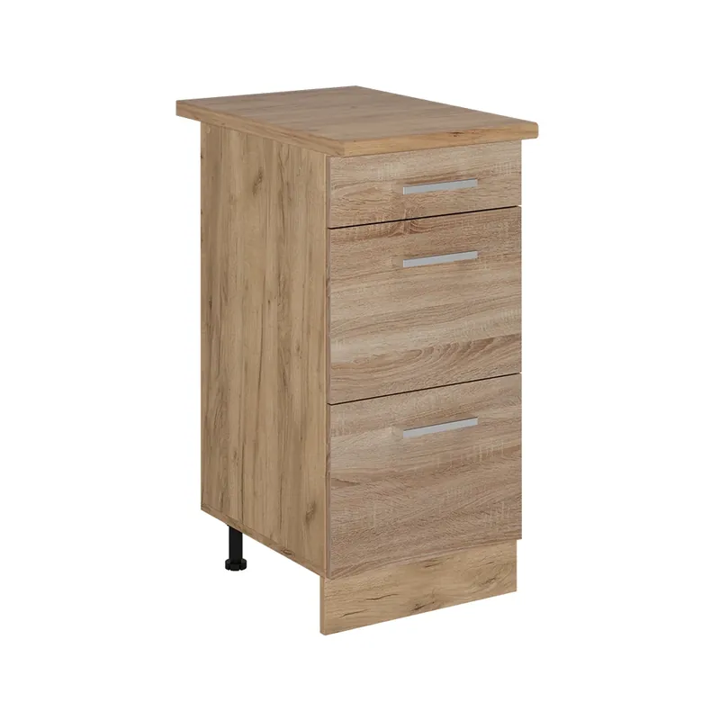 Cel mai vândut Dulap de bază de bucătărie R-Line Sonoma 40 cm cu sertare, stejar AP Vicco