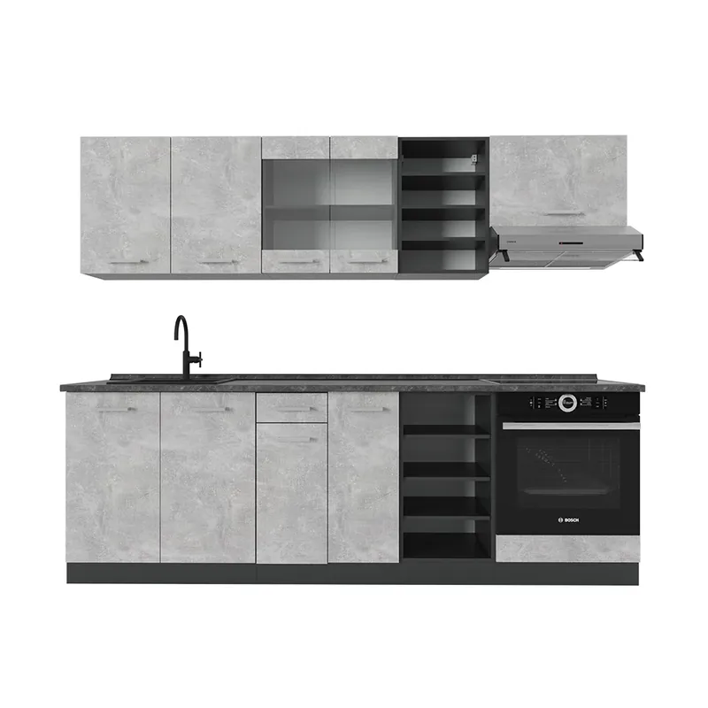 Preferatul clienților Kitchenette R-Line Beton/antracit 240 cm , AP Antracit Vicco