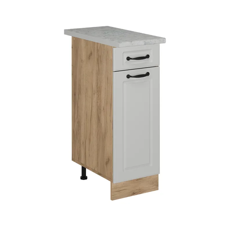 Dulap de bază de bucătărie R-Line Casă de țară albă 30 cm marmură AP Vicco Livrare expres