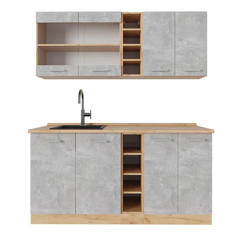 Vezi acum Bucătărie simplă R-Line Beton / stejar auriu 160 cm , AP Stejar Vicco