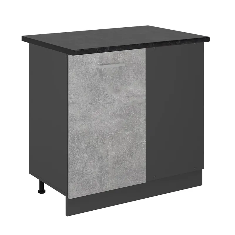 Disponibil imediat Dulap de bază de colț R-Line beton 86 cm , AP Antracit Vicco
