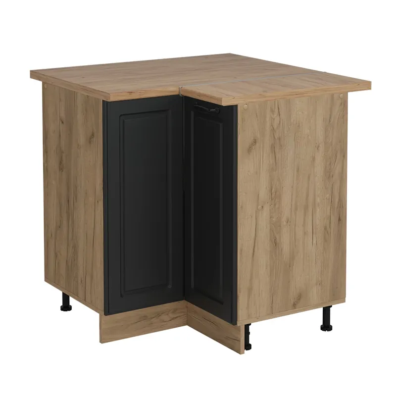 Livrare rapidă Dulap de bază de colț R-Line Casă de țară antracit 75.6 cm , AP Stejar Vicco