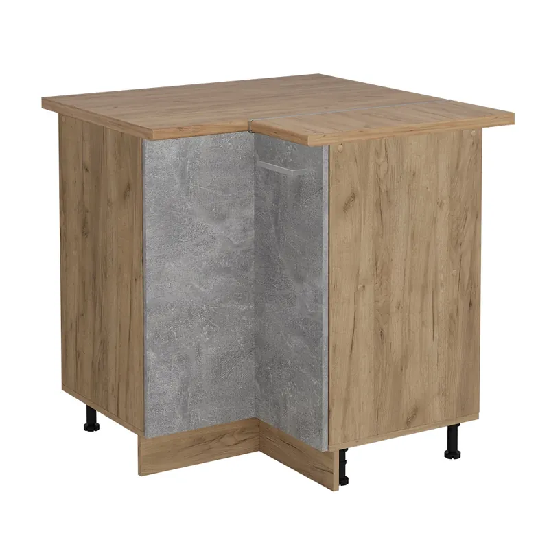 Disponibil imediat Dulap de bază de colț R-Line beton 75.6 cm , AP Stejar Vicco