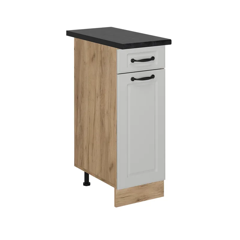 Nu rata Dulap de bază de bucătărie R-Line Casă de țară albă 30 cm , AP Antracit Vicco