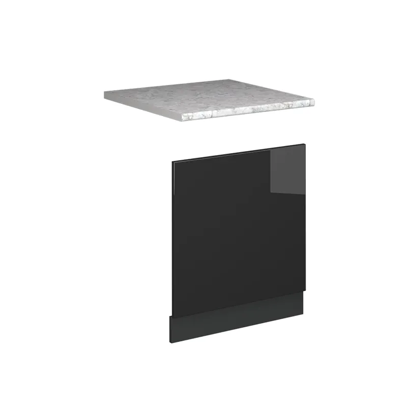 Reducere specială Panoul frontal Fame-Line Antracit lucios ridicat 60 cm , AP Marmură Vicco