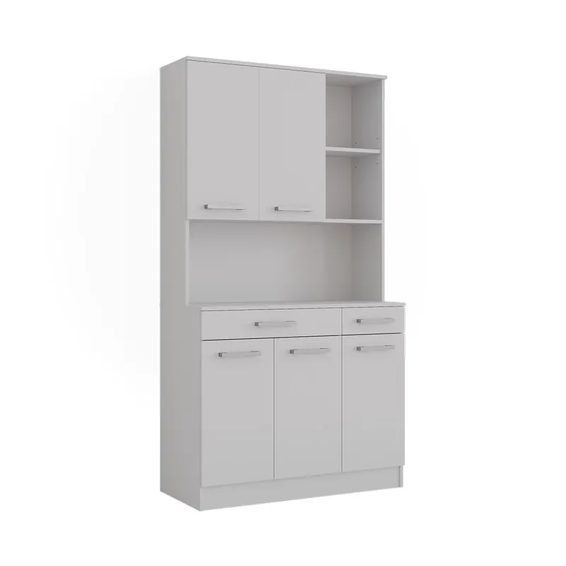 Bufet de bucătărie Raul Alb 100.1x188.5 cm cu 5 uși și 2 sertare Vicco Cumpără acum