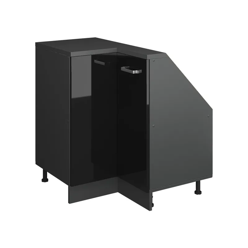Dulap mansardă Dulap de colț Rion Negru lucios/antracit 75.6x81.6 cm cu 1 ușă Vicco Ieftin