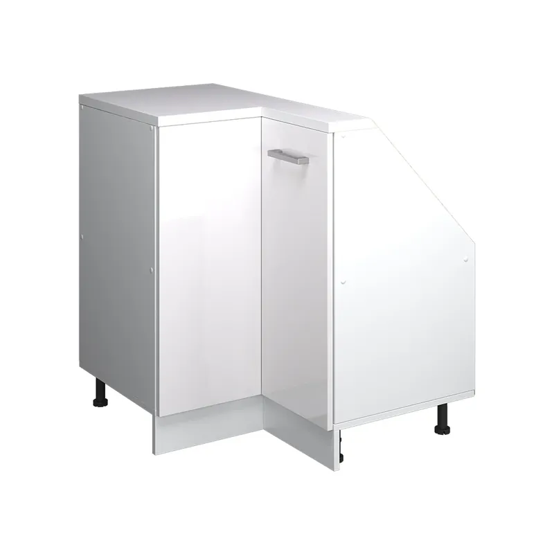 Retur gratuit Dulap mansardă Dulap de colț Rion Alb lucios/alb 75.6x81.6 cm cu 1 ușă Vicco