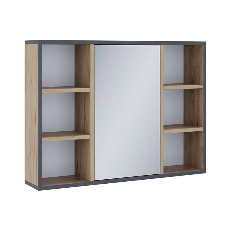 Ultima șansă Dulap cu oglindă de baie Stephan Stejar Goldkraft 80x59.2 cm Cu rafturi și ușă cu oglindă Vicco