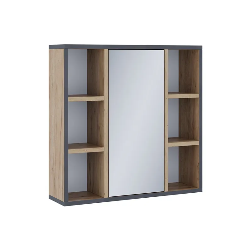Dulap cu oglindă de baie Stephan Stejar Goldkraft 60x59.2 cm Cu rafturi și ușă cu oglindă Vicco Ofertă