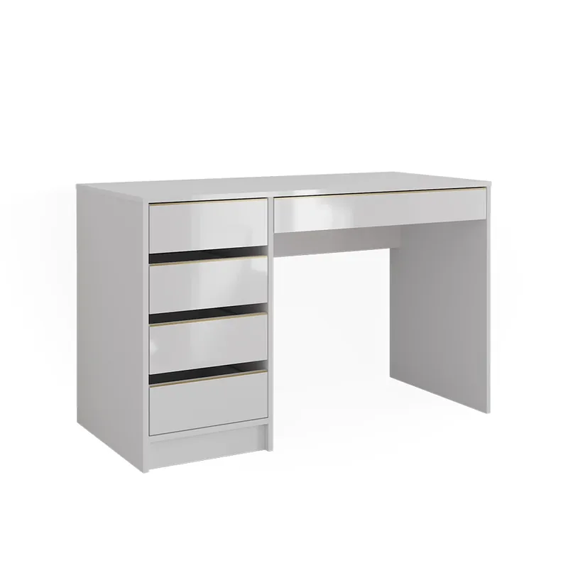 Reducere Birou Sherry Alb lucios ridicat 55 x 120 cm cu sertare Vicco