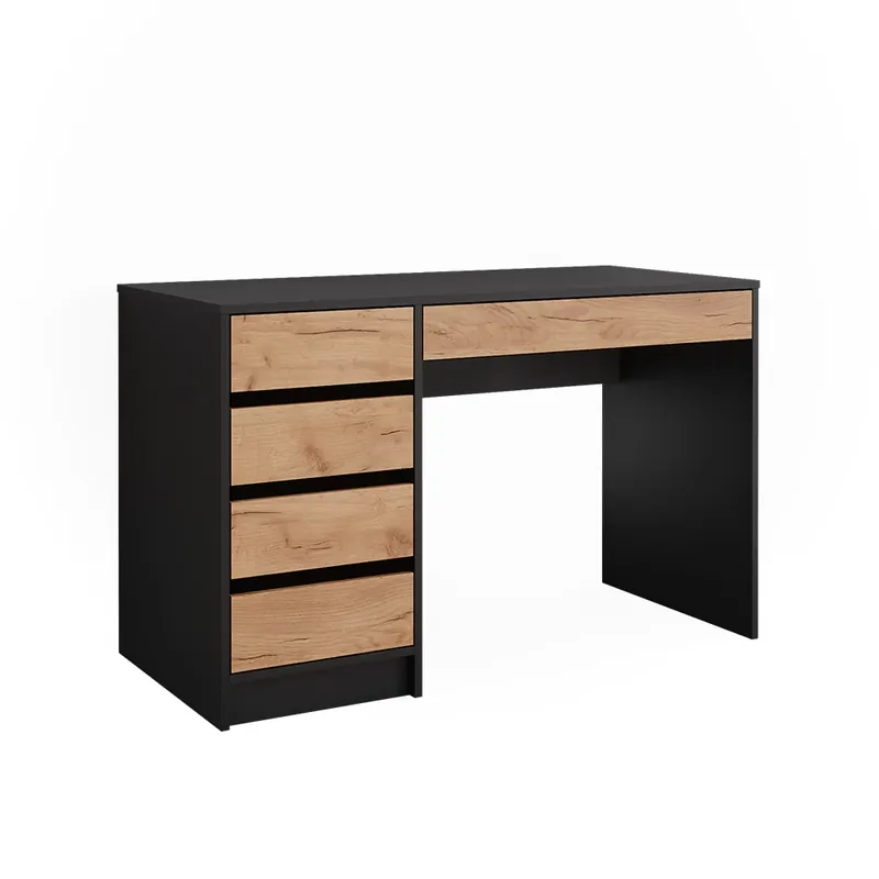 Birou Sherry Stejar antracit/Goldkraft 55 x 120 cm cu sertare Vicco Ieftin