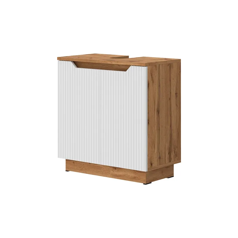 Dulap de bază pentru chiuvetă Lotta Stejar/alb cu dungi 59.8x62.1 cm cu 2 uși Vicco Cumpără online