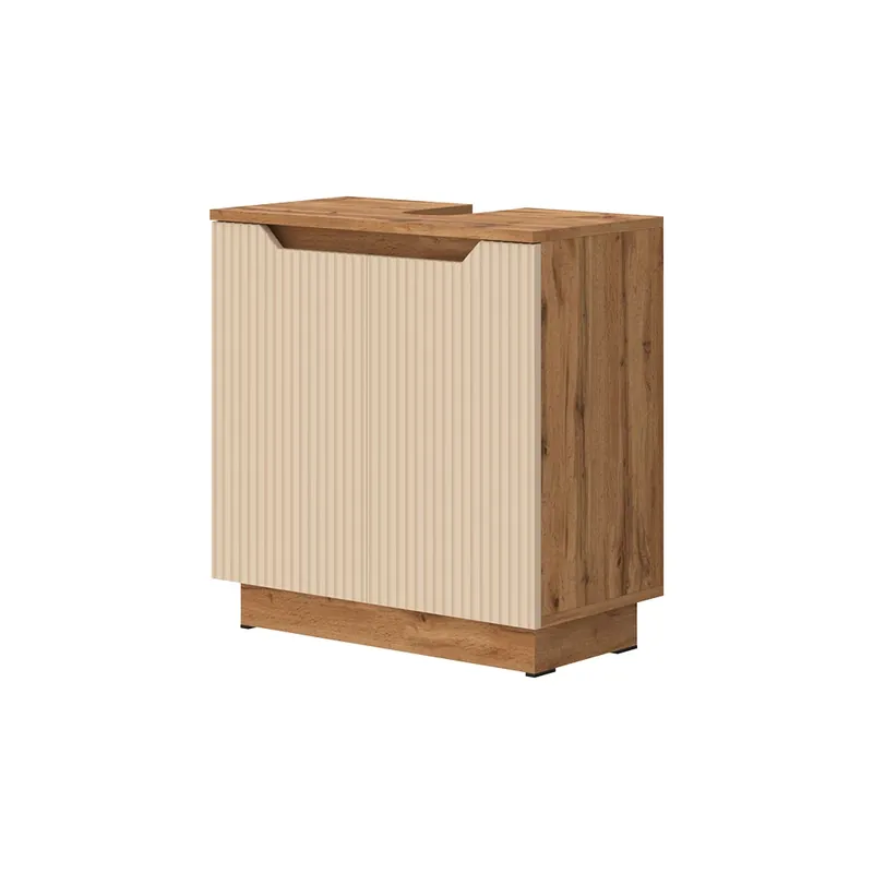 Super ofertă Dulap de bază pentru chiuvetă Lotta Stejar/cașmir cu dungi 59.8x62.1 cm cu 2 uși Vicco
