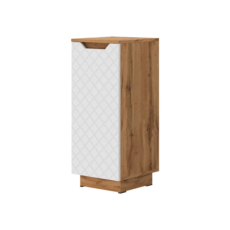 Dulap Midi Lotta Stejar/alb cu structură din țiglă 33.4x81.9 cm Vicco Preț mic