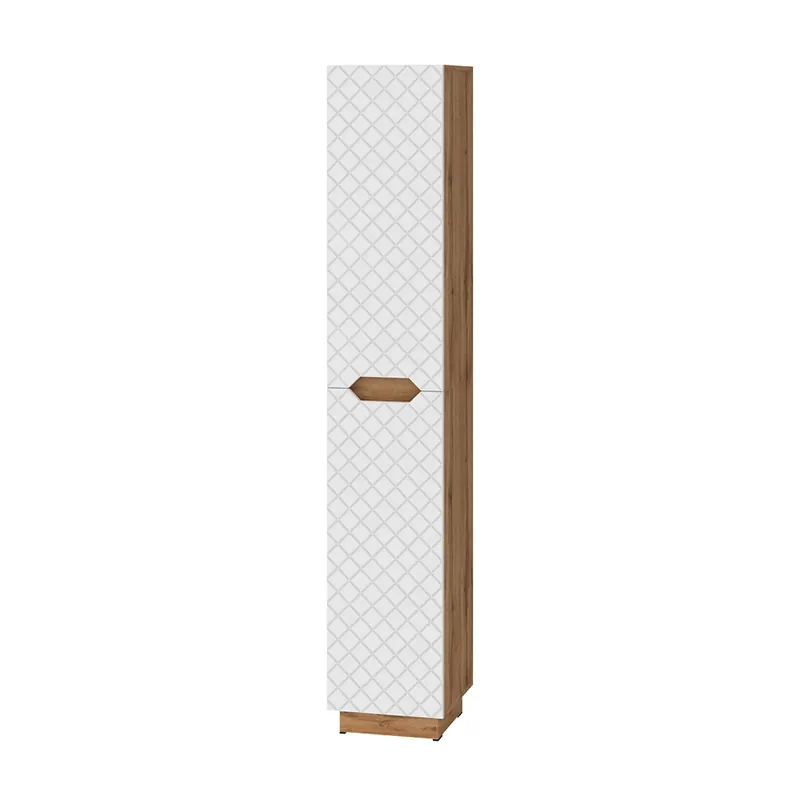 Mai ieftin Dulap de baie Lotta Stejar/alb cu structură din țiglă 33x186 cm cu 2 uși Vicco