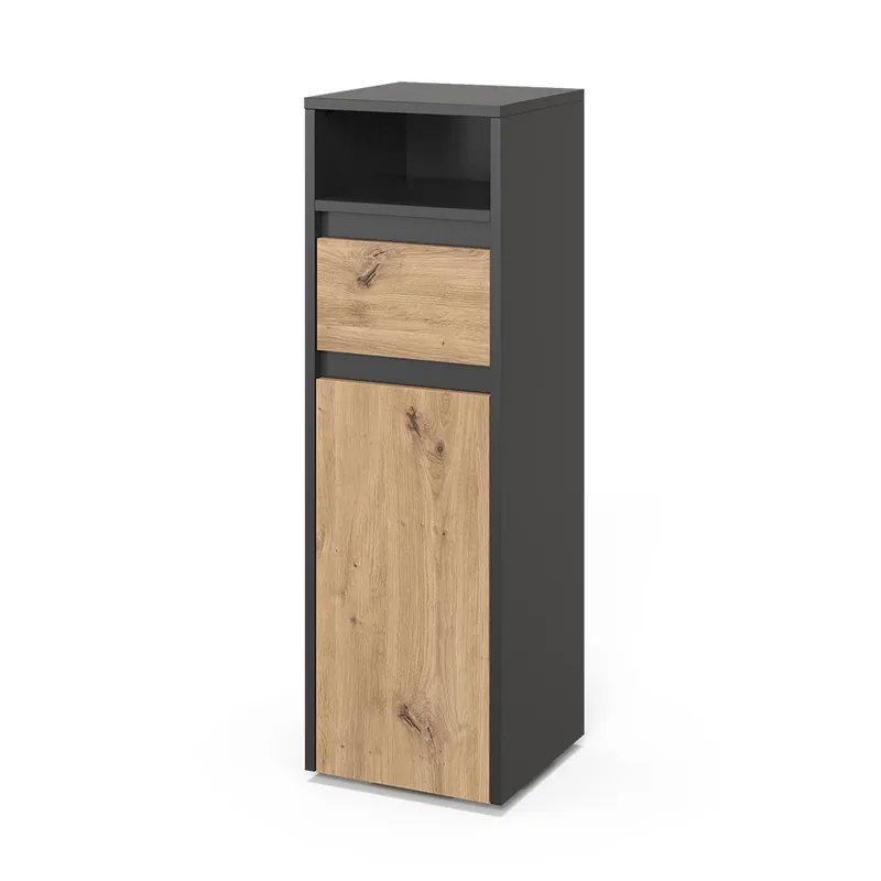 Dulap Midi Majest Antracit/Artisan 30.2x96.3 cm cu sertar și ușă Vicco Cumpărături sigure