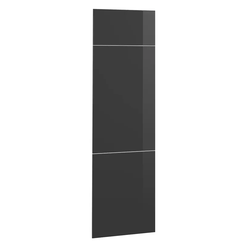 Retur ușor Front de bucătărie R-Line Antracit lucios ridicat 59.6x196 cm front de mobilier pentru dulap de încorporare frigider Vicco
