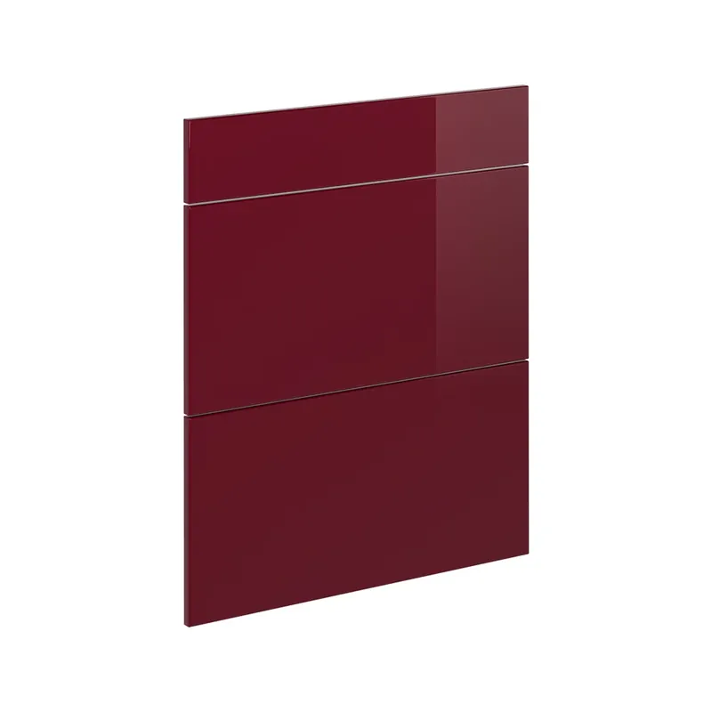 Ofertă exclusivă Front de bucătărie R-Line Roșu lucios ridicat 59.6x70.4 cm front de mobilier pentru dulap inferior cu sertare Vicco