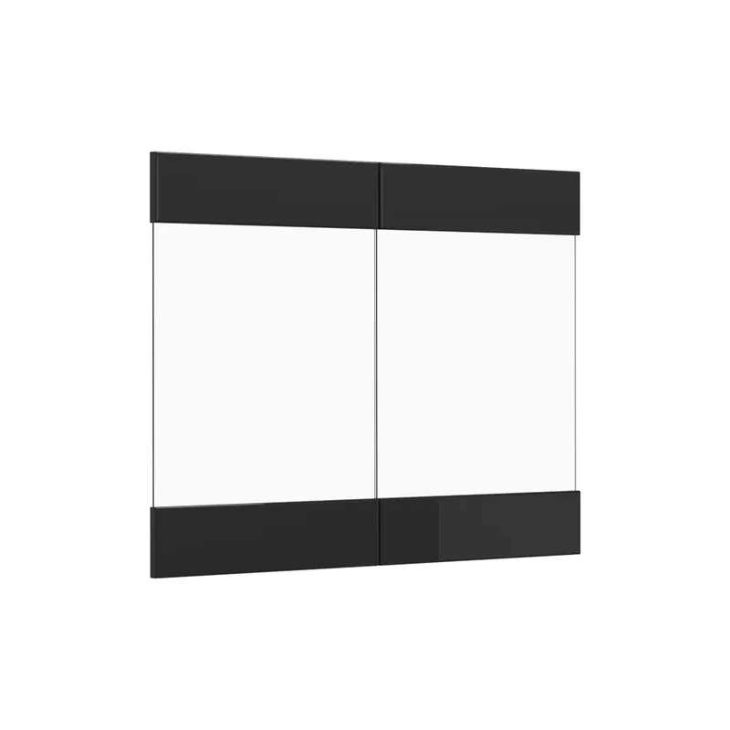 Front de bucătărie R-Line Negru lucios ridicat 79.2x59 cm front de mobilier pentru dulap suspendat cu vitrină Vicco Calitate înaltă