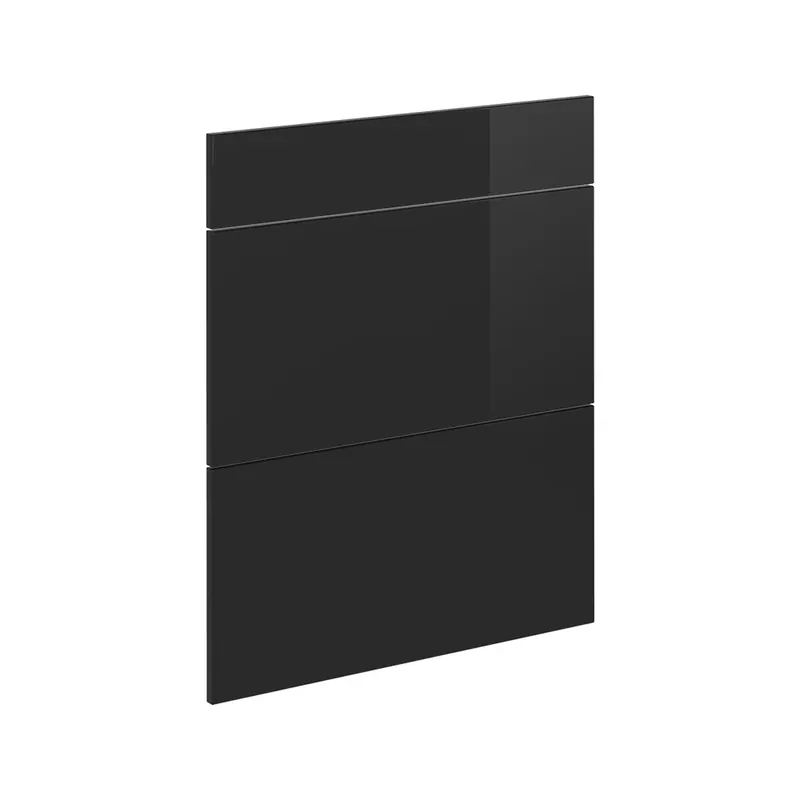 Front de bucătărie R-Line Negru lucios ridicat 59.6x70.4 cm front de mobilier pentru dulap inferior cu sertare Vicco Livrare expres
