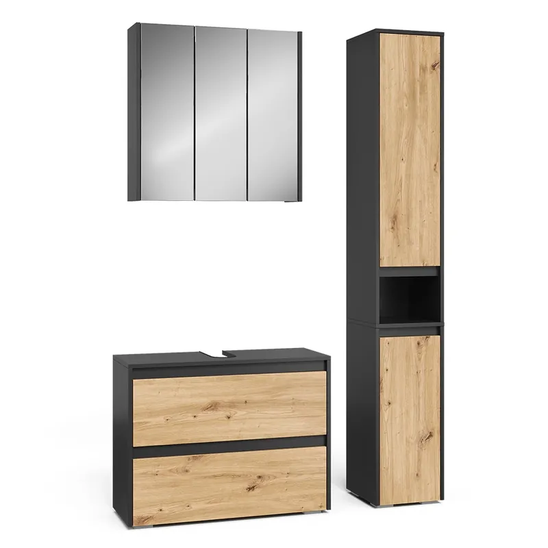 Set mobilier baie Majest Antracit/Artisan 3 părți Vicco Ofertă