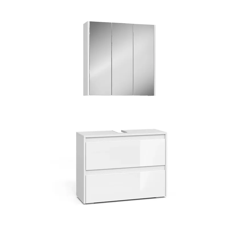 Set mobilier baie Majest Alb/alb lucios 2 părți Vicco Bestseller