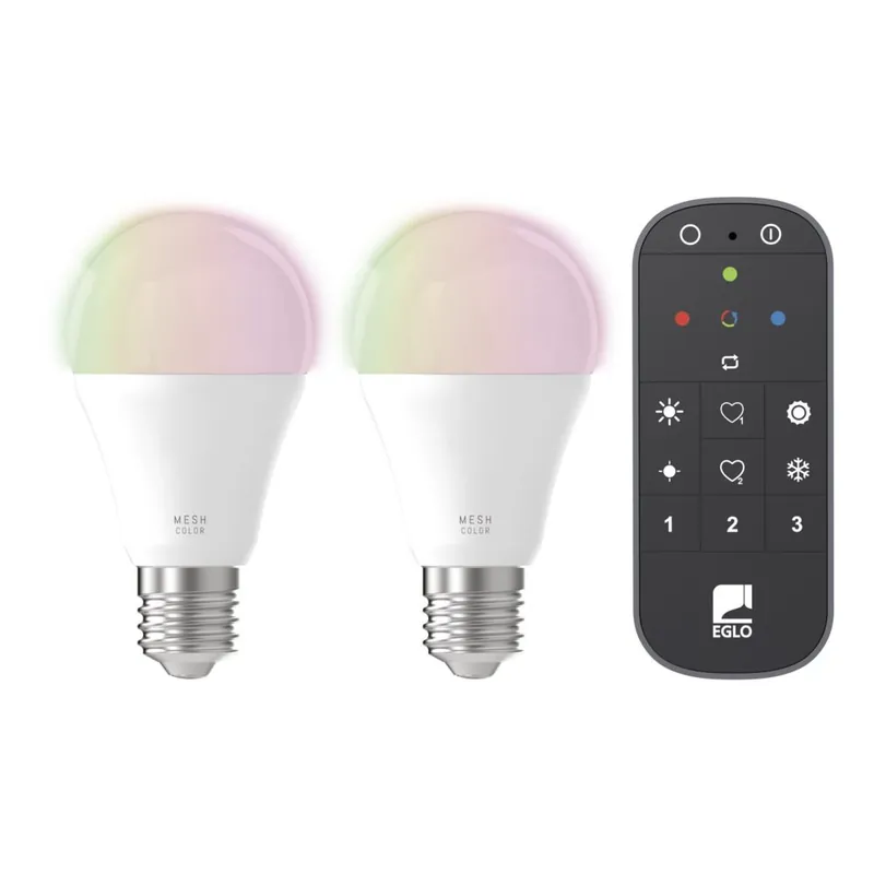Ofertă exclusivă Set 2 becuri LED E27 A60 11W + telecomandă 110399