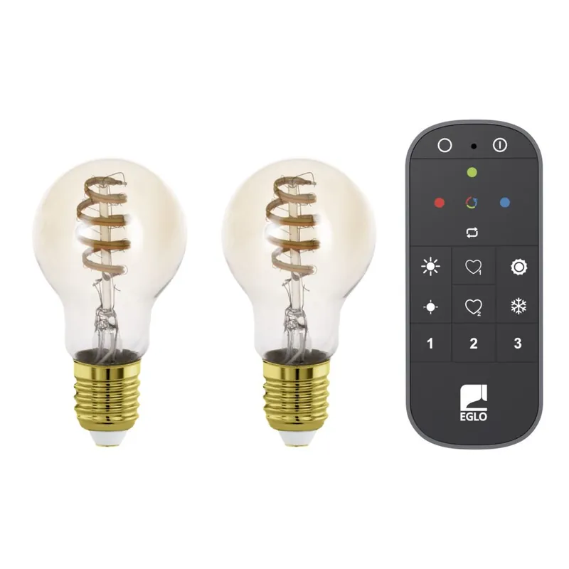 Set 2 becuri LED E27 A60 7W + telecomandă 110401 Cel mai bun preț