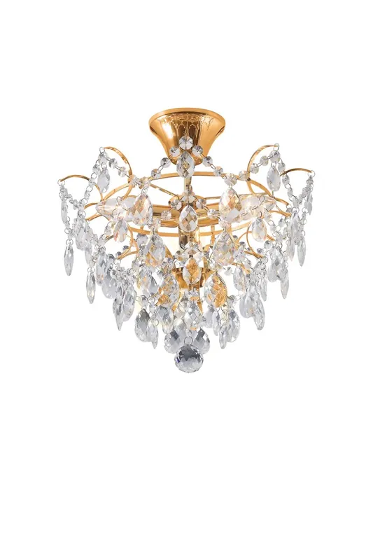 Candelabru Markslojd Rosendal 3 becuri E14 auriu transparent cristal 100538 Preț mic