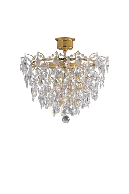 Retur gratuit Candelabru Markslojd Rosendal 100510 auriu transparent cristal 4xE14 48 cm