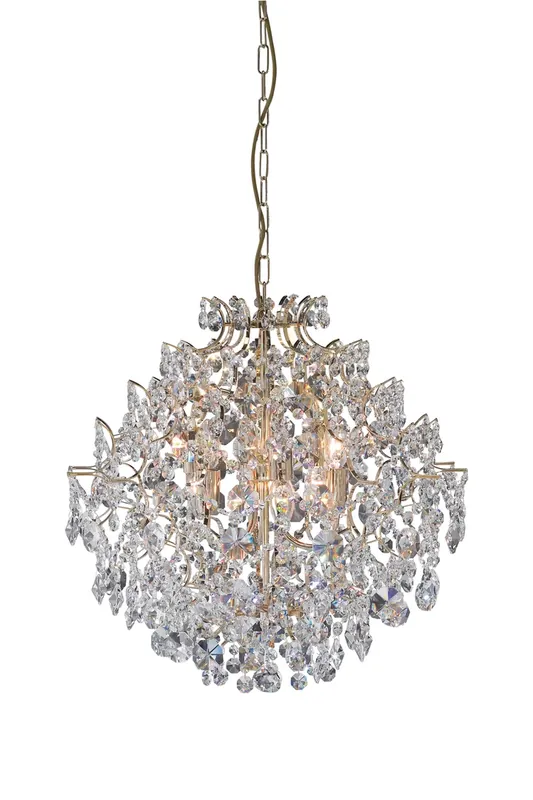 Candelabru Markslojd Rosendal 6 becuri E14 auriu transparent cristal metal 100532 Plată sigură