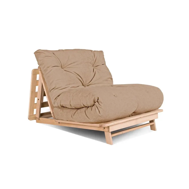 Canapea futon WoodMan Layti 90 cm bej lemn masiv fag SKU 00902-00915 Cel mai vândut