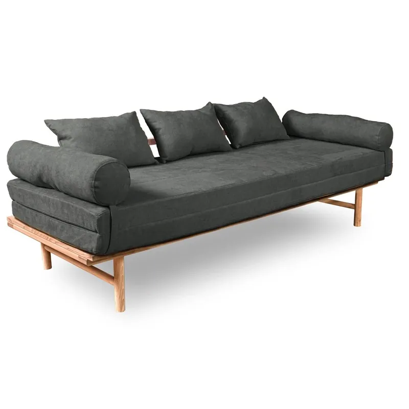 Pat de zi WoodMan Le MAR lemn masiv frasin gri 201 cm SKU 101223 Reducere