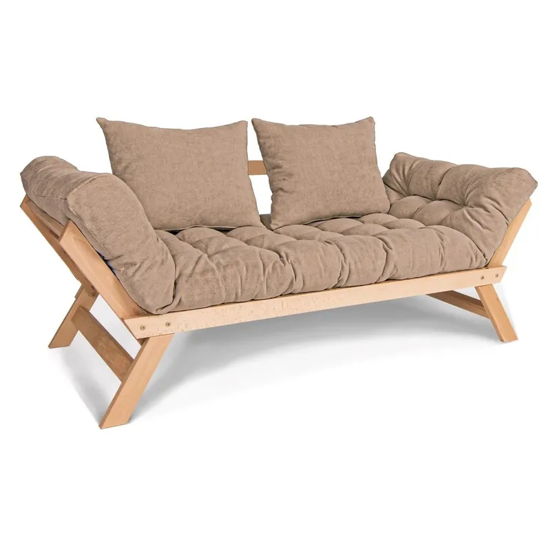 Canapea extensibilă WoodMan Allegro lemn brut bej 203 cm SKU 100374 Reducere extra
