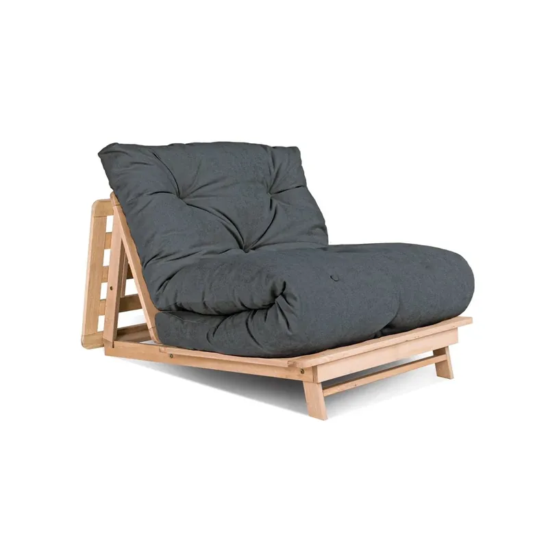 Canapea futon WoodMan Layti 90 lemn fag natural grafit WUA-00886 Ofertă exclusivă