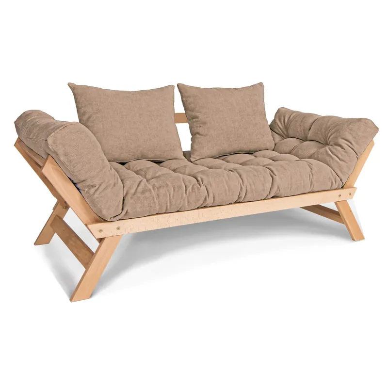 Reducere extra Canapea extensibilă WoodMan Allegro din lemn masiv de fag, bej, WUA-00374
