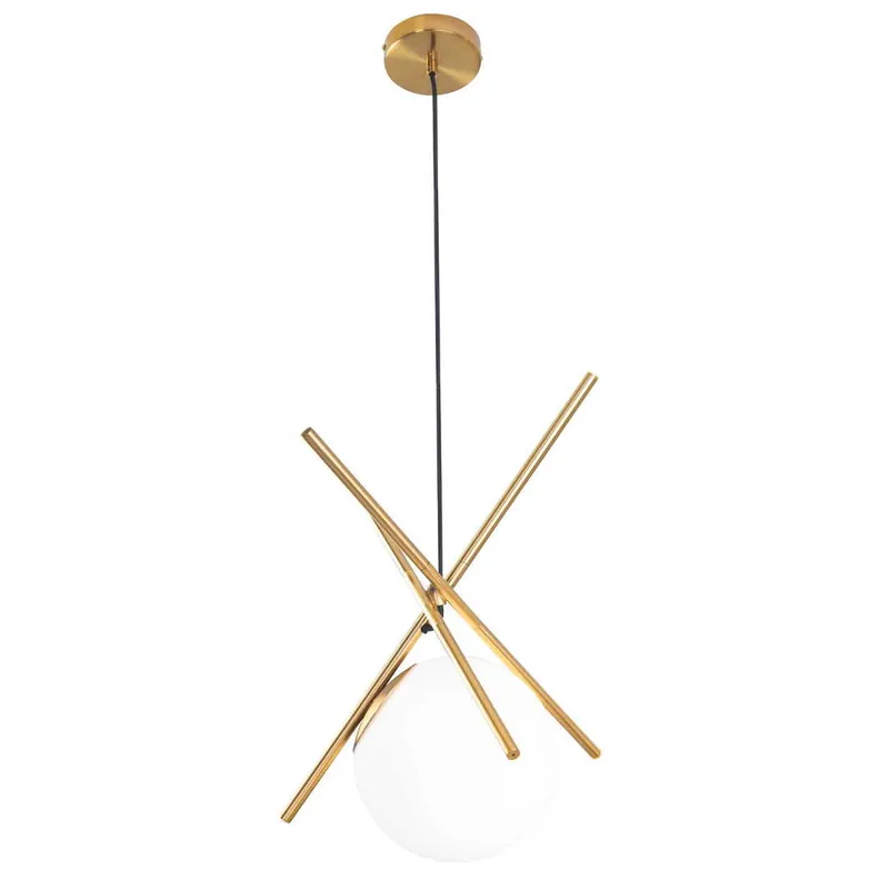 Cel mai vândut Pendul Max Light Xena P0403 alamă cu sticlă albă E27 20 cm