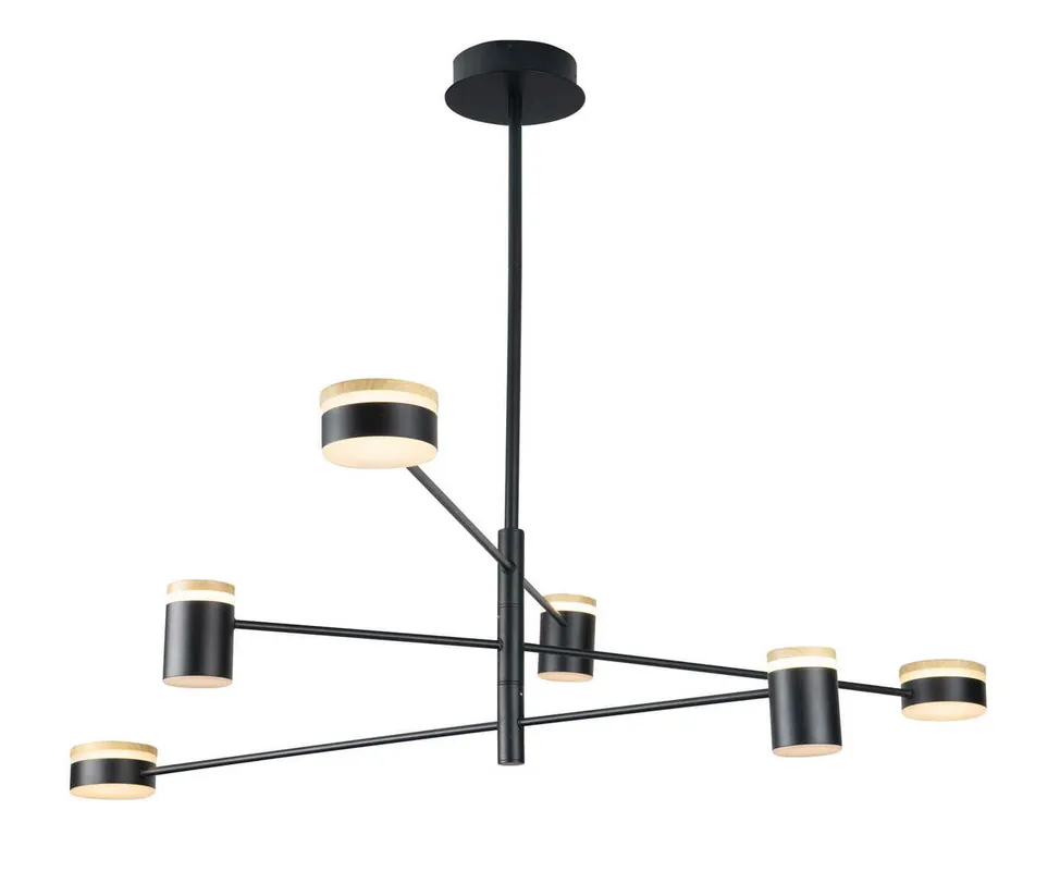 Livrare rapidă Lustră suspendată LED Max Light P0407 6x7W negru metal acrilic 3000K