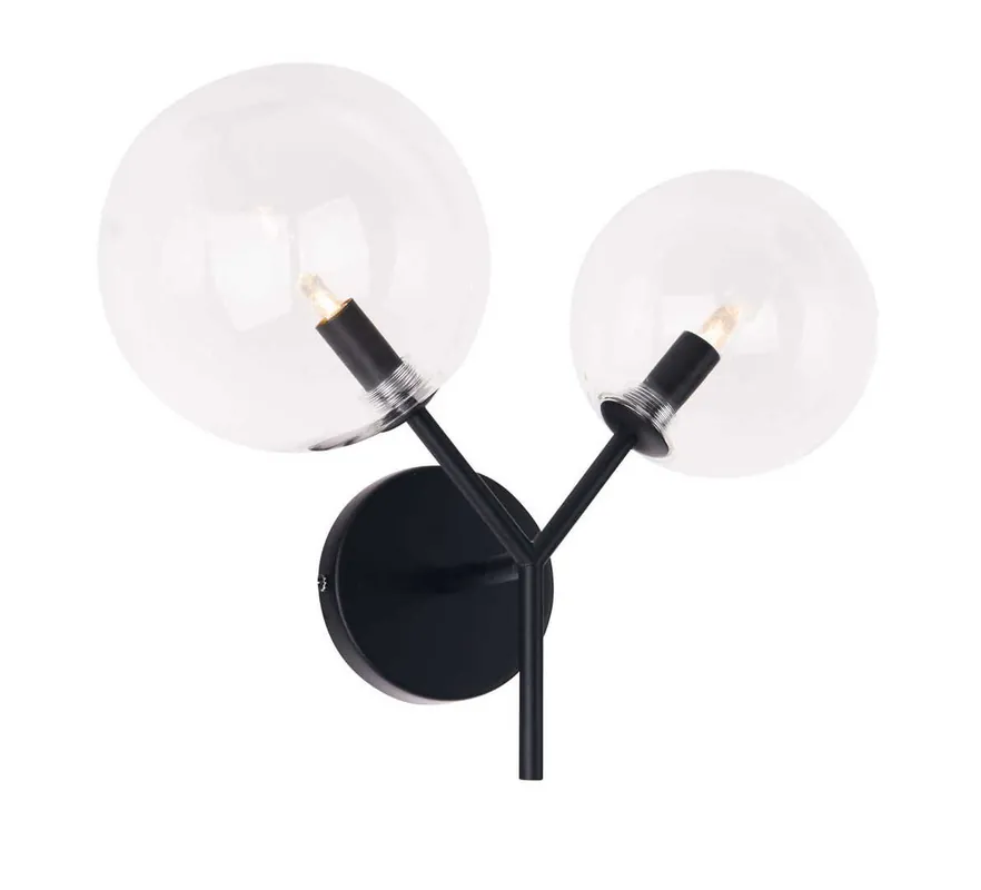 Lampă de perete Max Light Lollipop W0277 neagră 2xG9 metal sticlă Ofertă