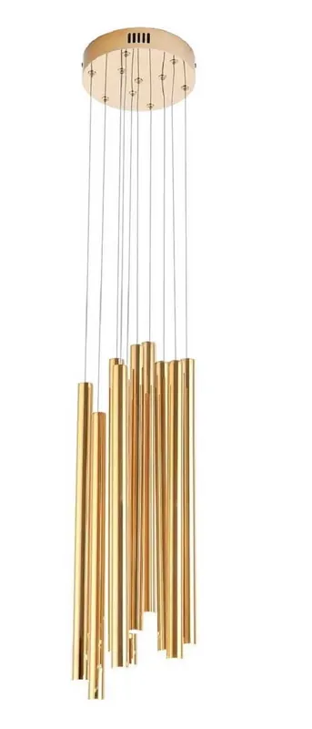 Calitate înaltă Lustră suspendată Max Light Organic P0265D aurie LED 10x1W dimabilă 3000K 183 cm