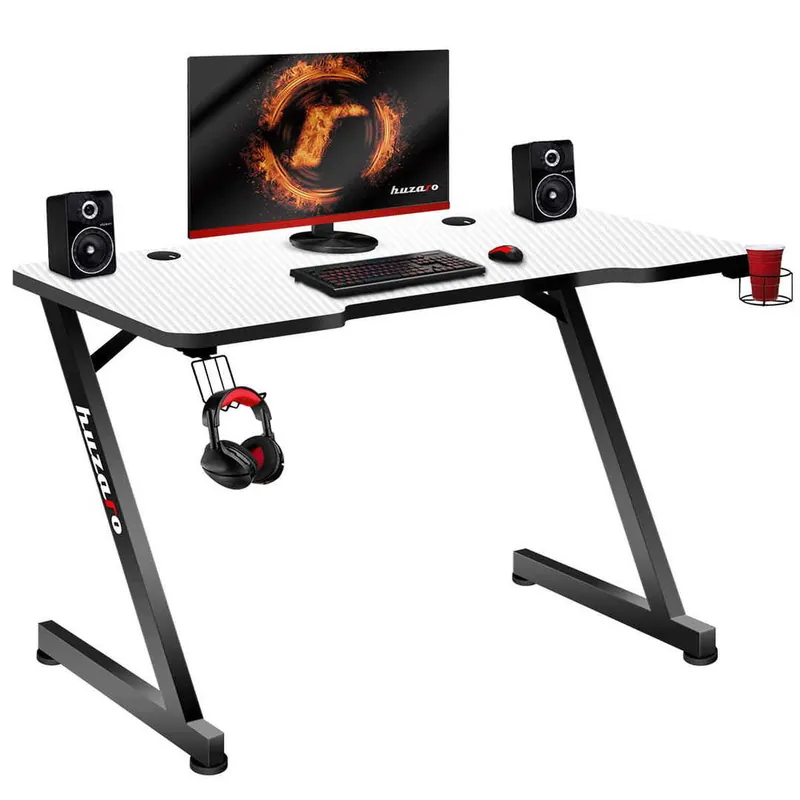 Birou de gaming modern HZ-Hero 2.5 Alb Preț mic
