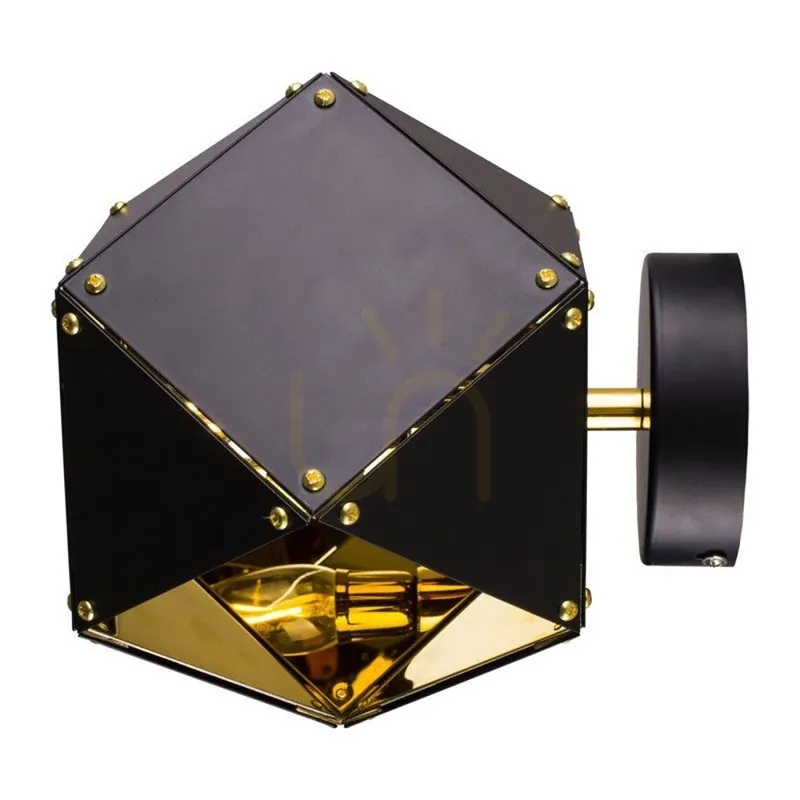 Lampă de perete NEW GEOMETRY-1 negru și auriu 15,5 cm Doar azi