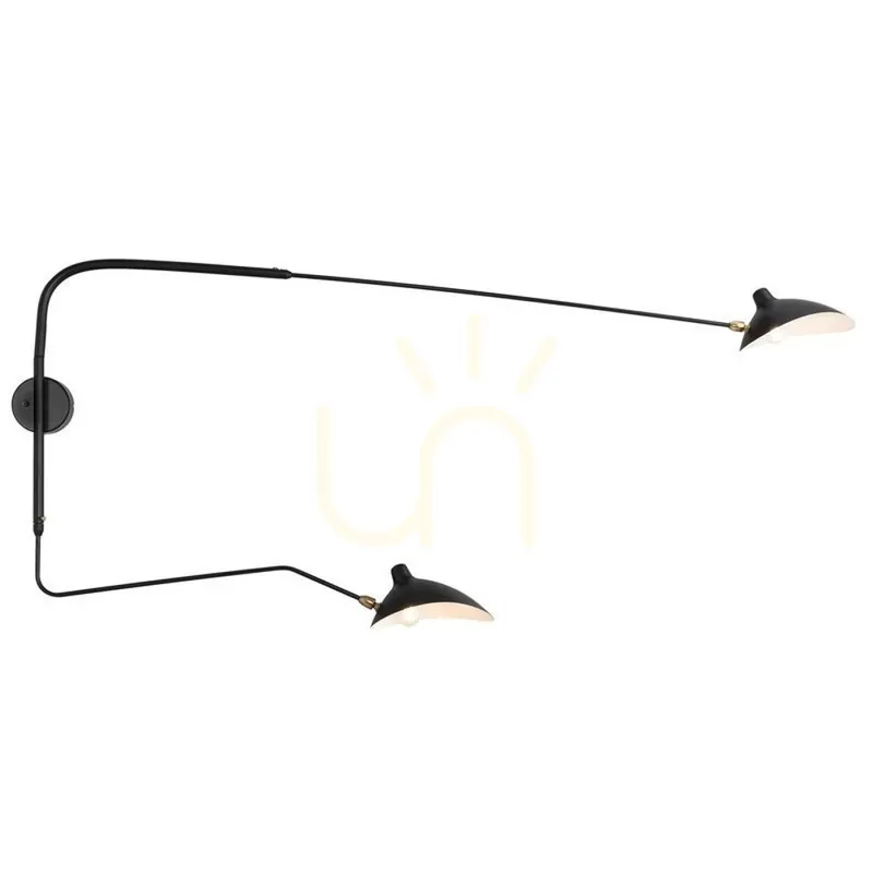 Livrare expres Lampă de perete CRANE-2W negru 175 cm