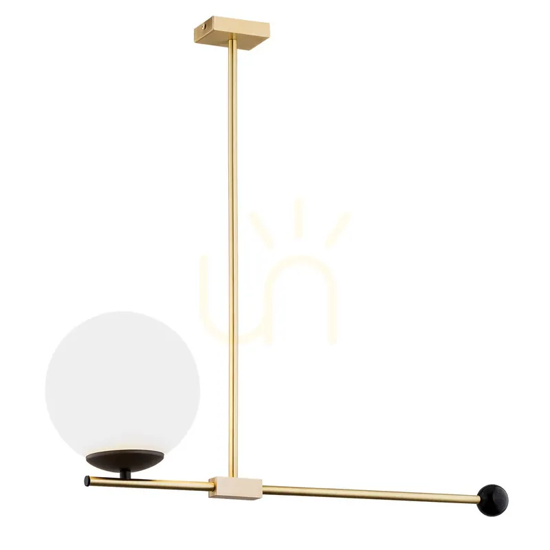 Calitate înaltă Lampă suspendată ARGON MEGAN opal mat alamă periată neagră 4738