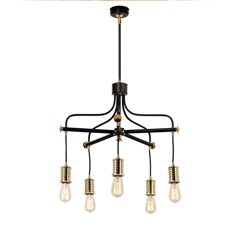 Comandă acum Candelabru Douille cu 5 lumini - negru/alama lustruita Elstead