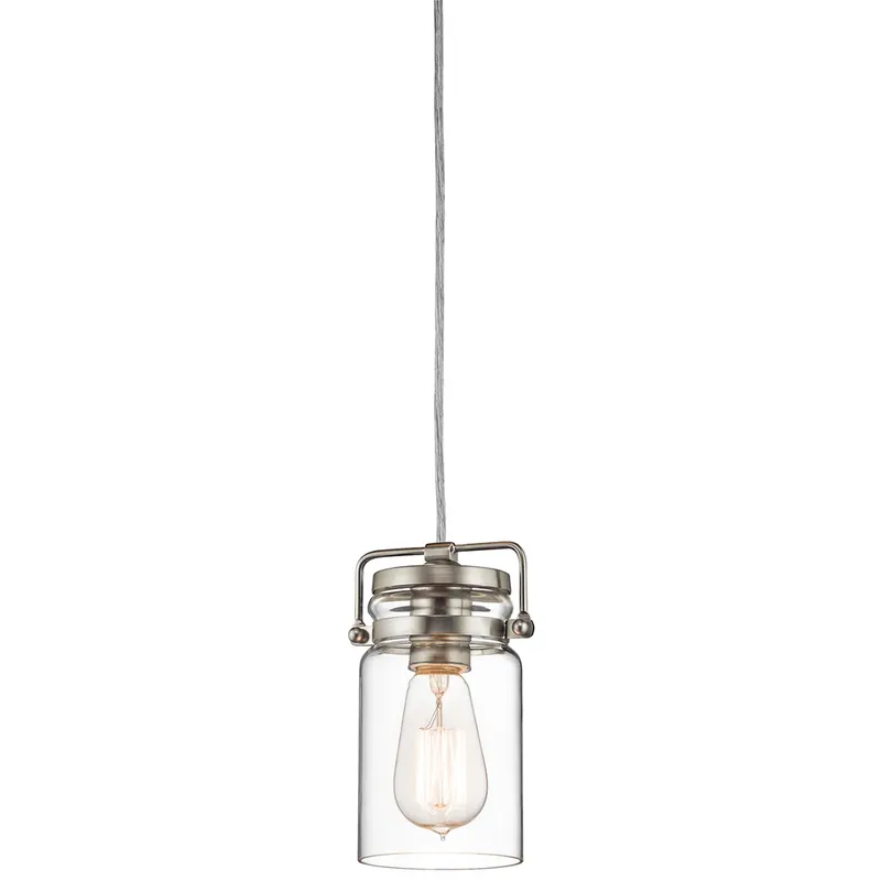 Chilipir Lampă cu pandantiv Brinley 1 Light Mini - nichel periat Elstead